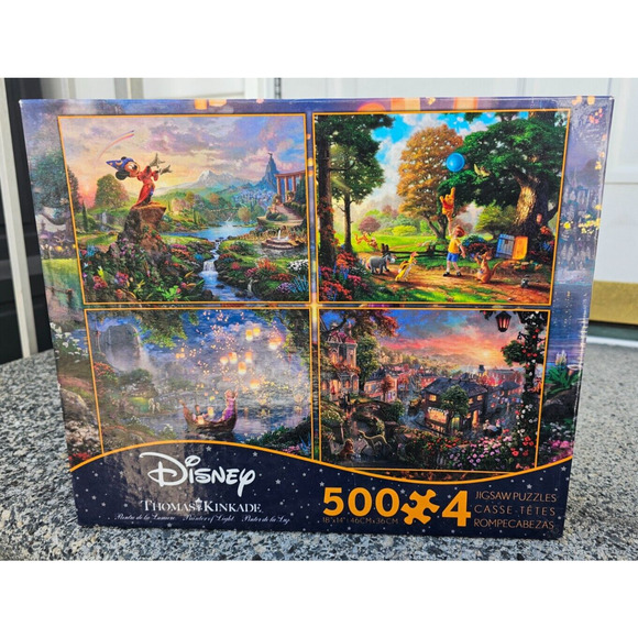 Official Disney Thomas Kinkade Studios 4 X 500 Pieces Puzzles 3 out of 4 New - Picture 1 of 5